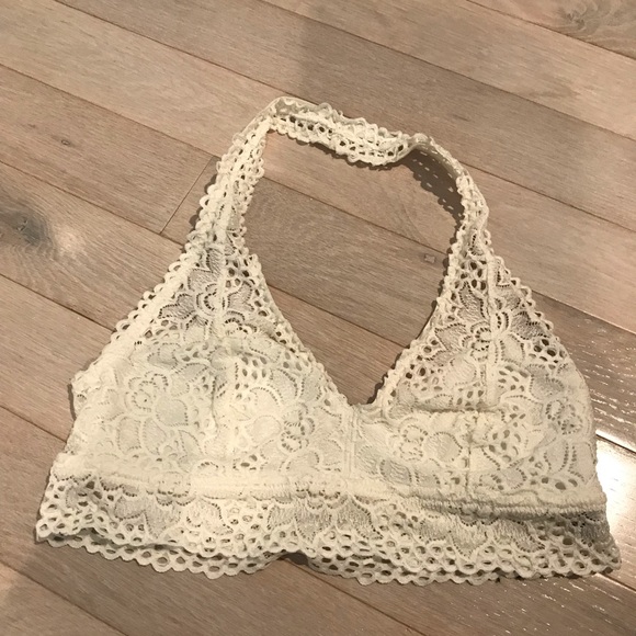 Lace Halter Bras 2-pc White & Black Size Junior Large Aerie Brand - Picture 6 of 8